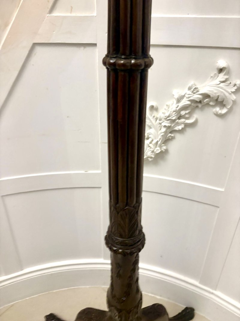 Superior Quality Antique Victorian Carved Mahogany Torchère / Plant Stand